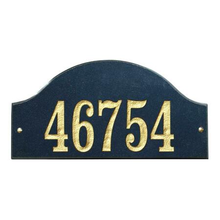 QUALARC 9 in. Ridgecrest Arch Natural Black Stone Color Solid Granite Address Plaque RID-4703-BN